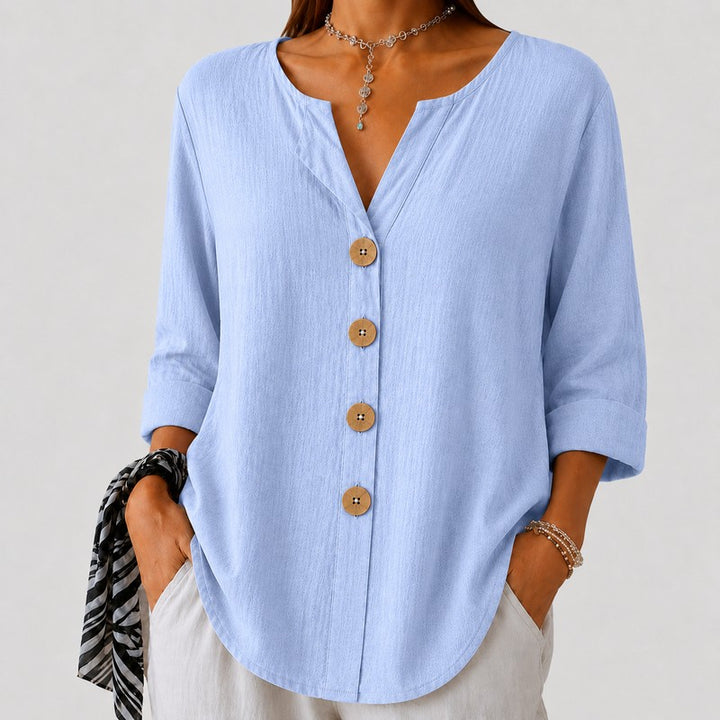 Amira | Blusa com decote em V drapeado