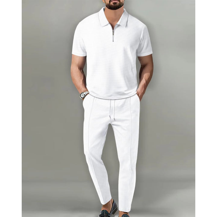Zandro | Strukturiertes Poloshirt- und Hosenset