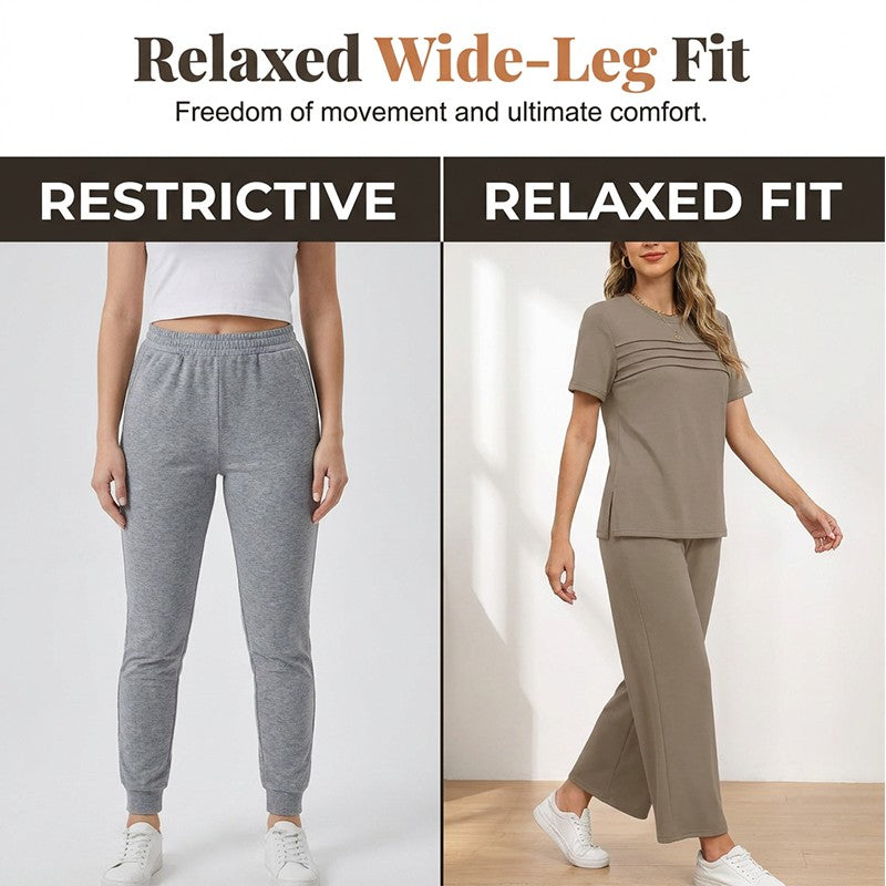 Anna | Relaxed Fit Loungeset met wijde pijpen