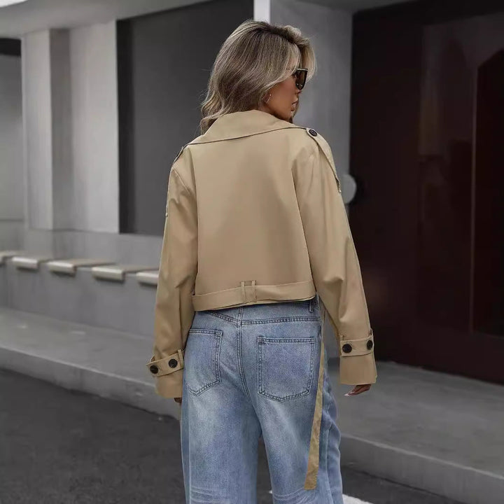 Tess | Kurzer zweireihiger Trenchcoat