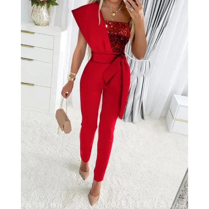 Sophie | Asymmetrischer Jumpsuit mit Glitzerdetails