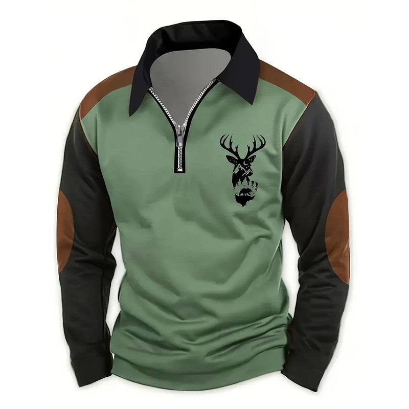 Victor | Long-Sleeve Polo Shirt with Zipper