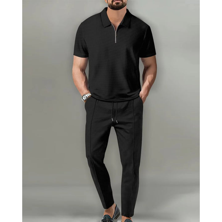 Zandro | Strukturiertes Poloshirt- und Hosenset