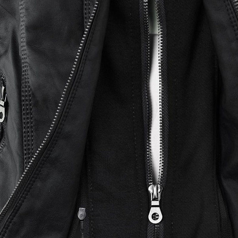 Monica | Veste en cuir matelassée à capuche