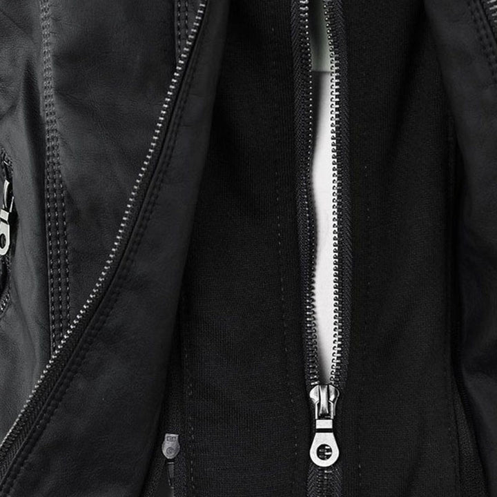 Monica | Veste en cuir matelassée à capuche