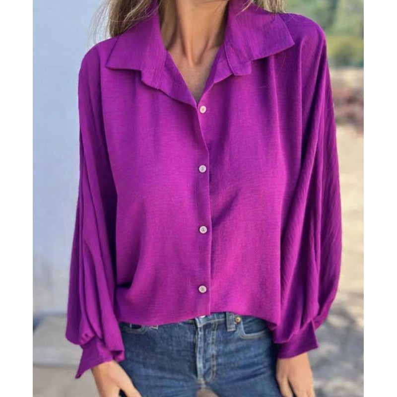Hollynn | Camisa de corte descontraído com mangas balão