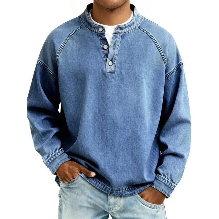 Thijs | Pullover mit Kragen in Vintage-Waschung