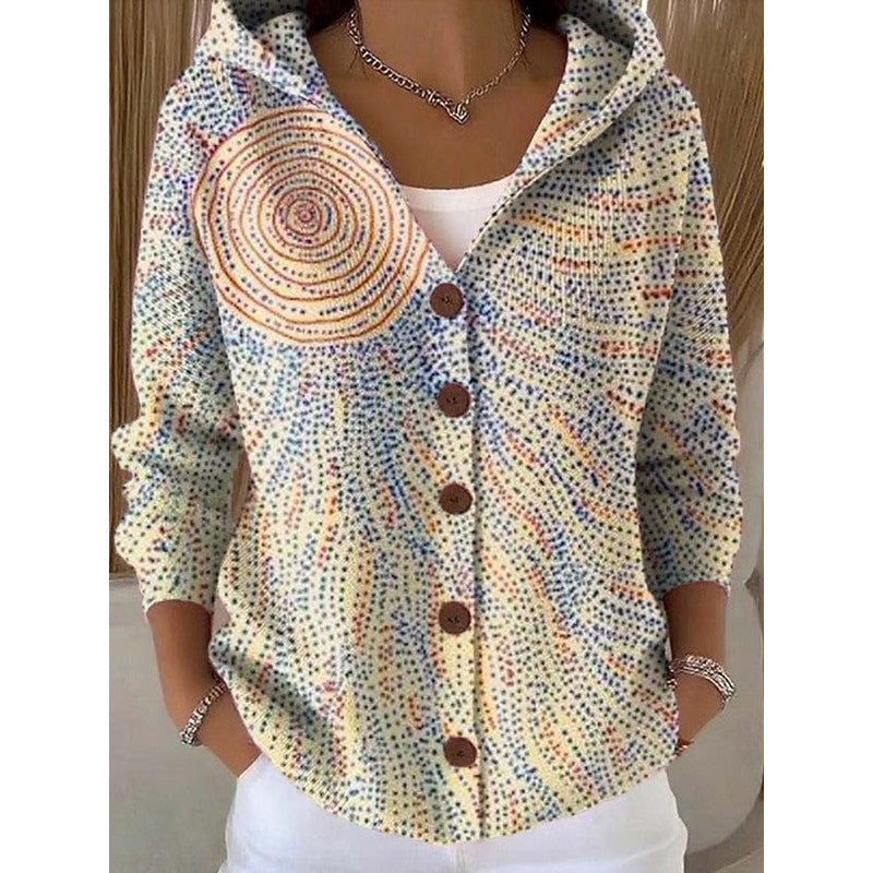 Vanessa | Abstract gebreid vest met lange mouwen