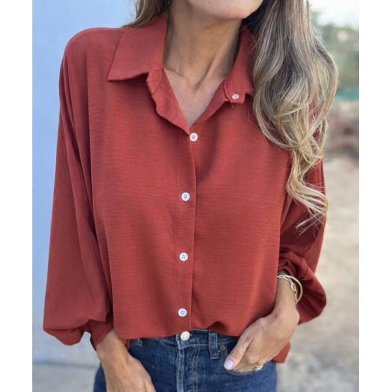 Hollynn | Camisa de corte descontraído com mangas balão