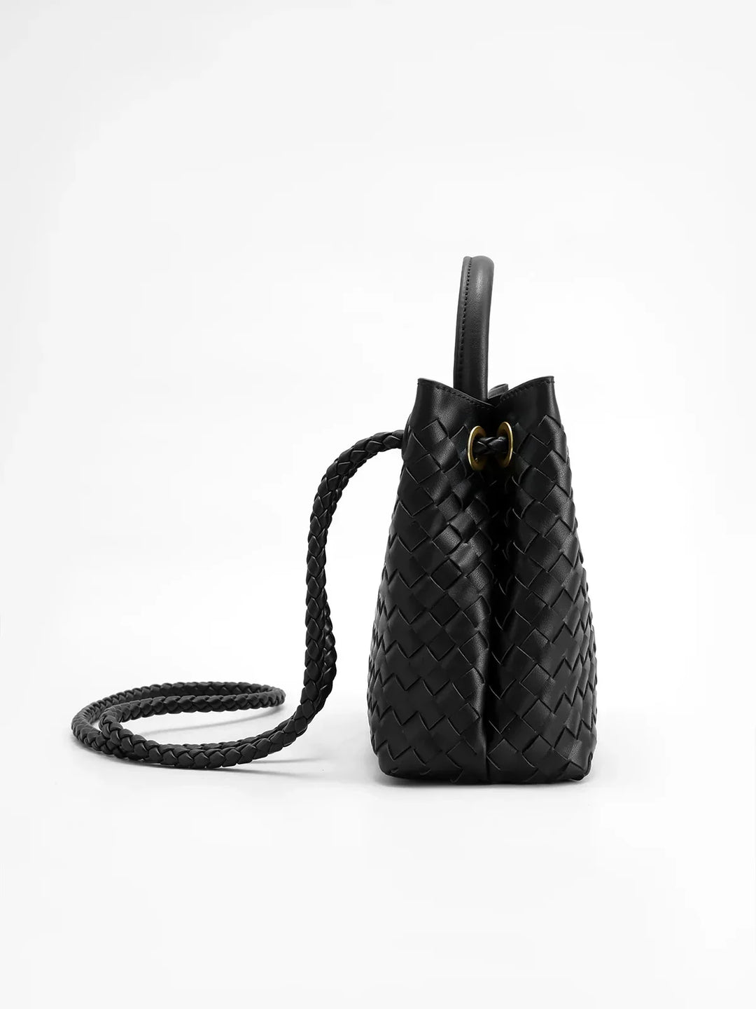 Margriet | Geflochtene Handtasche mit goldenem Verschluss