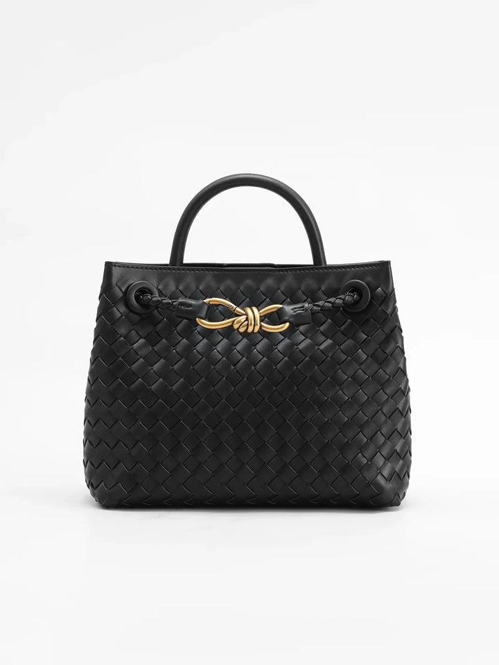 Margriet | Geflochtene Handtasche mit goldenem Verschluss