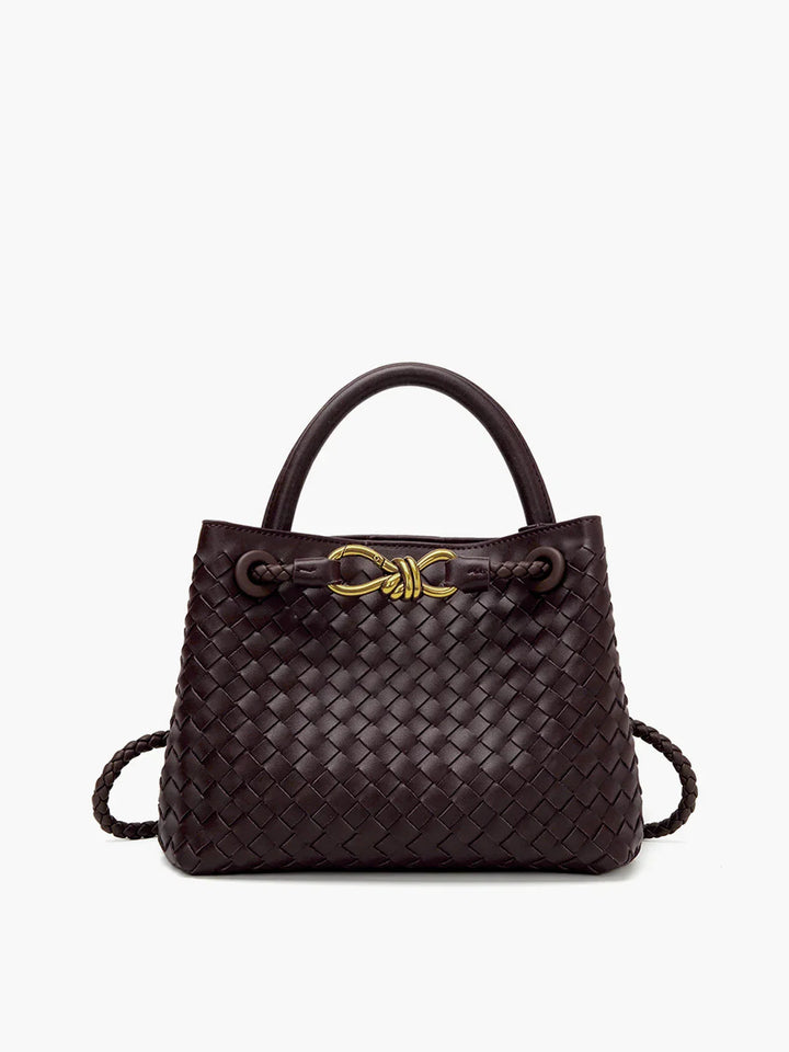Margriet | Geflochtene Handtasche mit goldenem Verschluss