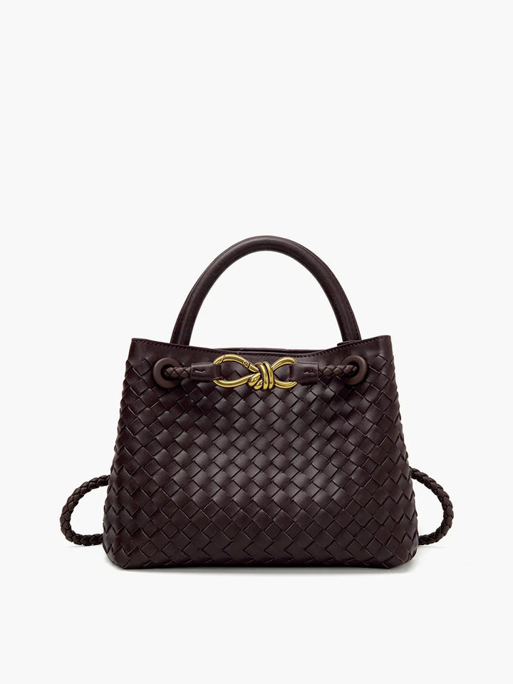 Margriet | Geflochtene Handtasche mit goldenem Verschluss