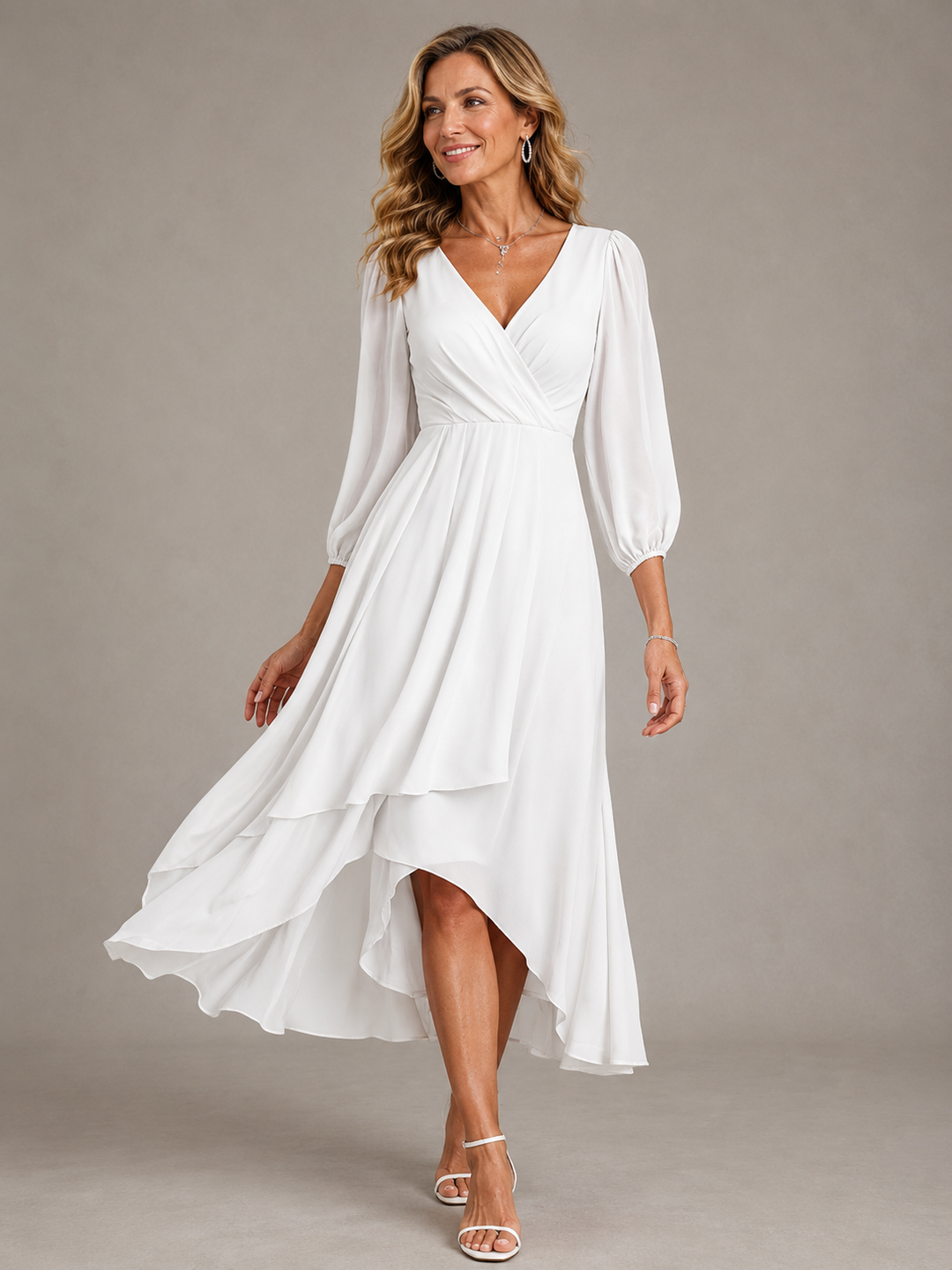 Hendrika | Fließendes Chiffon-Maxikleid