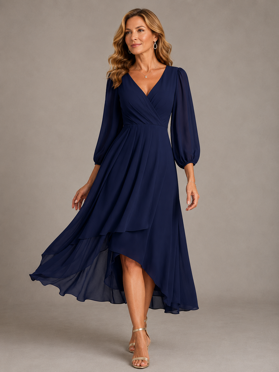 Hendrika | Fließendes Chiffon-Maxikleid