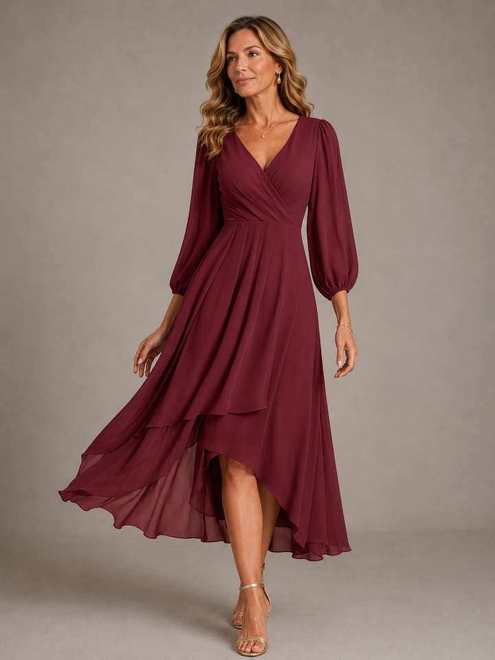 Hendrika | Fließendes Chiffon-Maxikleid