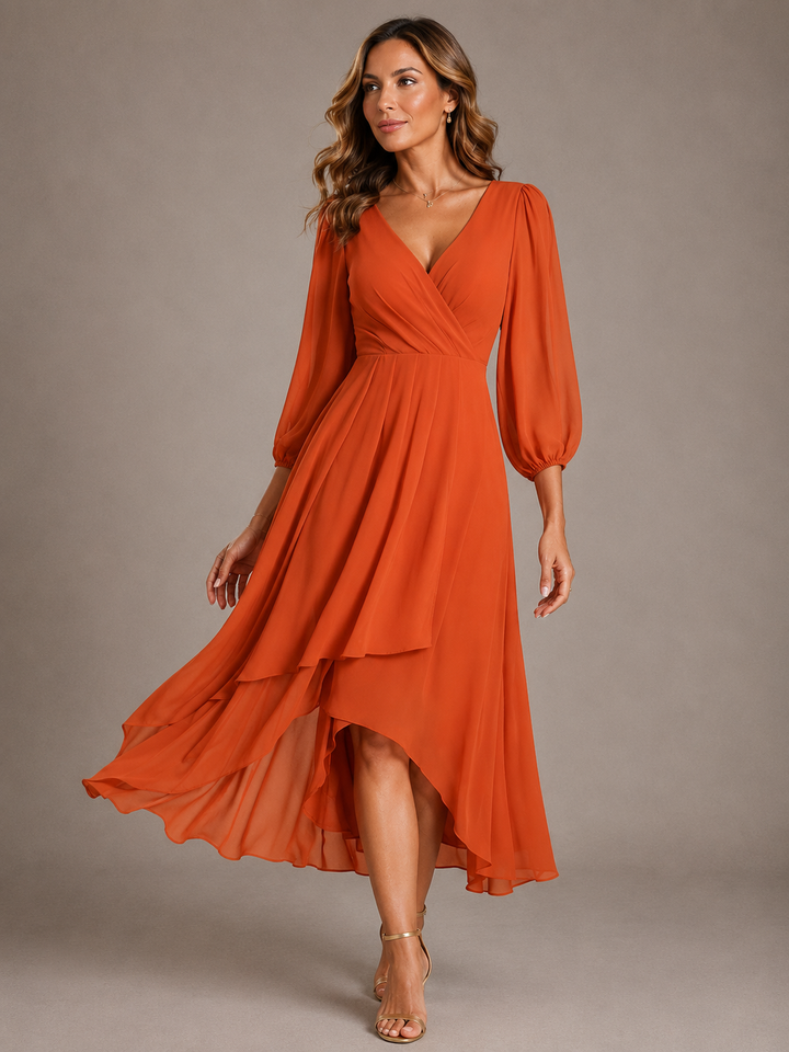 Hendrika | Fließendes Chiffon-Maxikleid