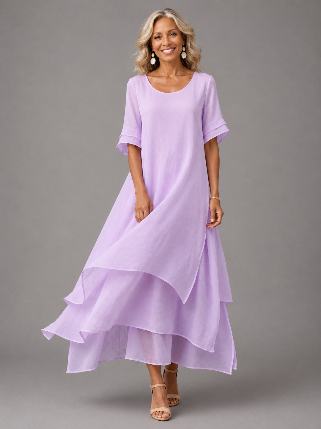 Pauline | Robe longue légère à volants