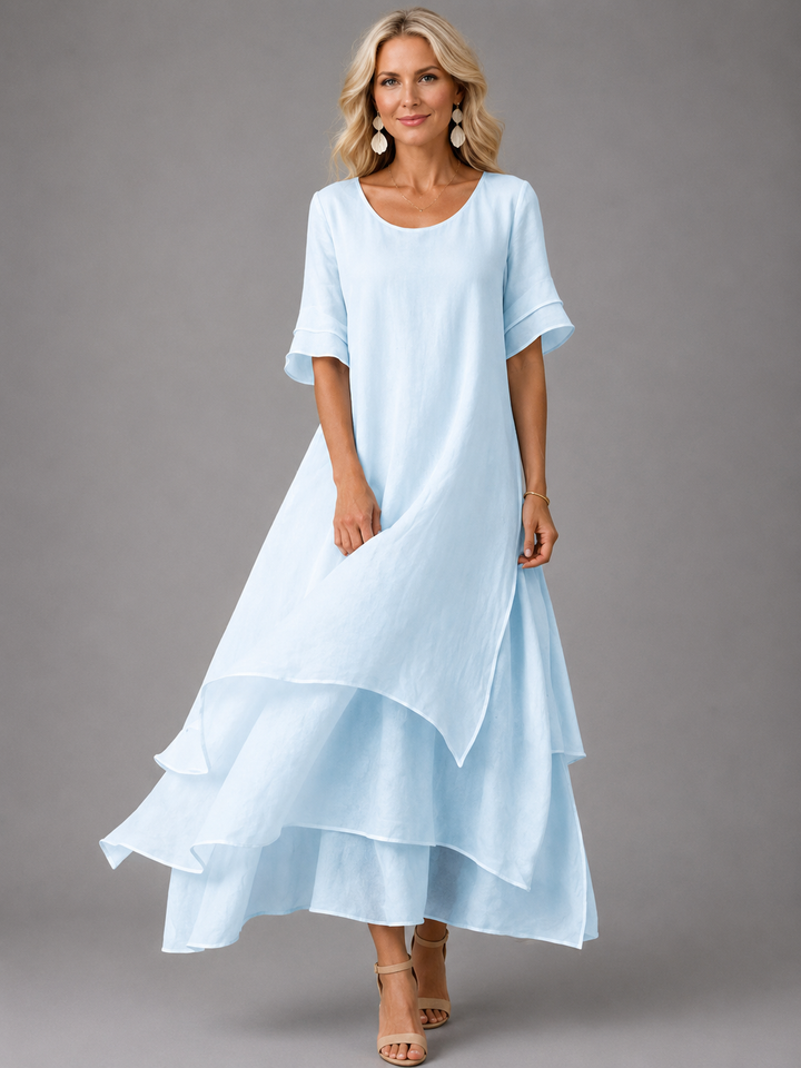 Pauline | Robe longue légère à volants