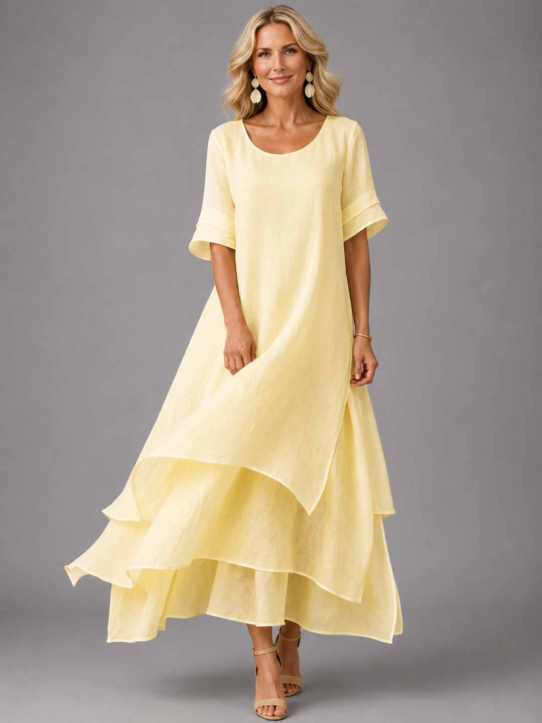 Pauline | Robe longue légère à volants