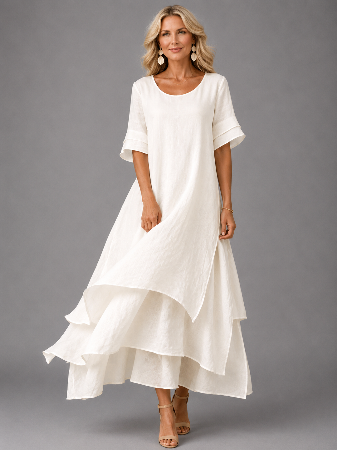 Pauline | Robe longue légère à volants