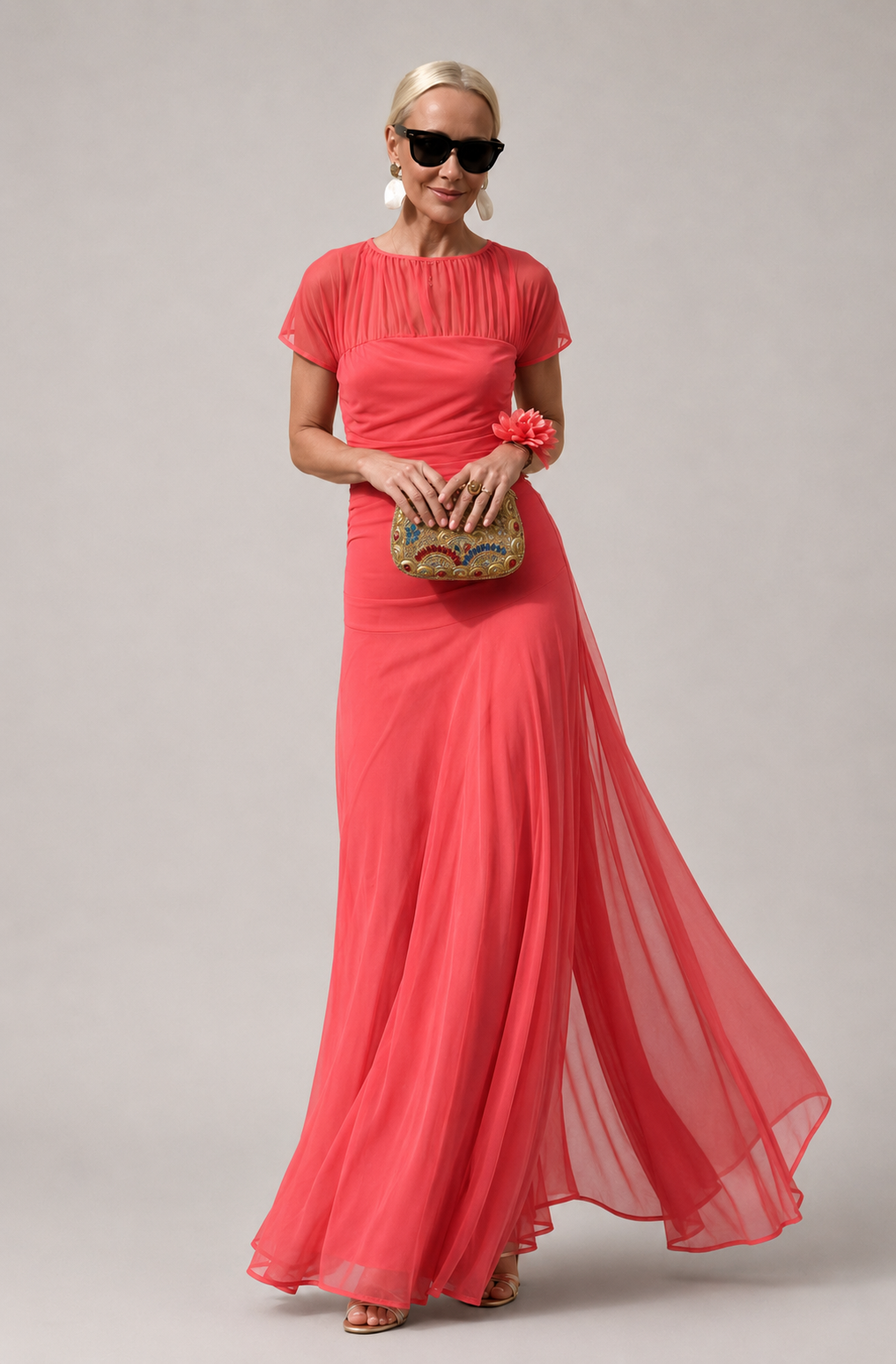 Cornelia | Elegantes Chiffon-Midikleid