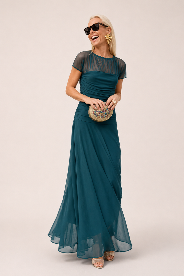 Cornelia | Elegantes Chiffon-Midikleid