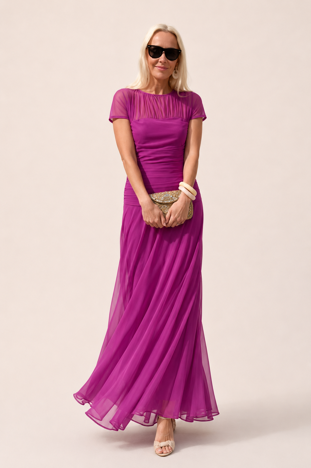 Cornelia | Elegantes Chiffon-Midikleid