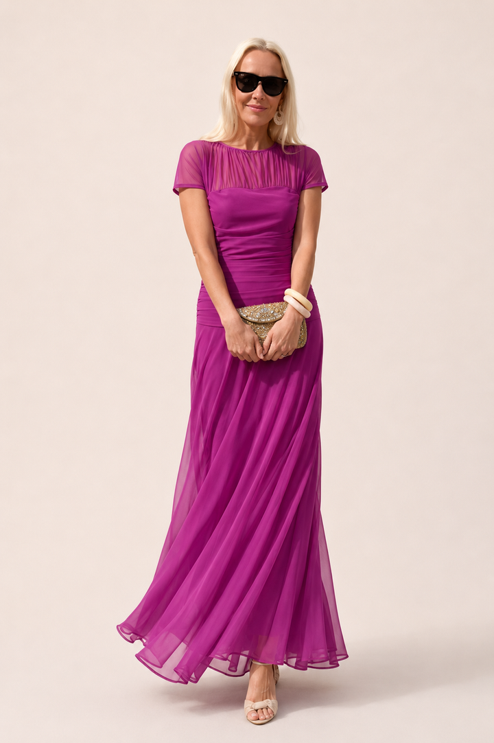Cornelia | Elegantes Chiffon-Midikleid