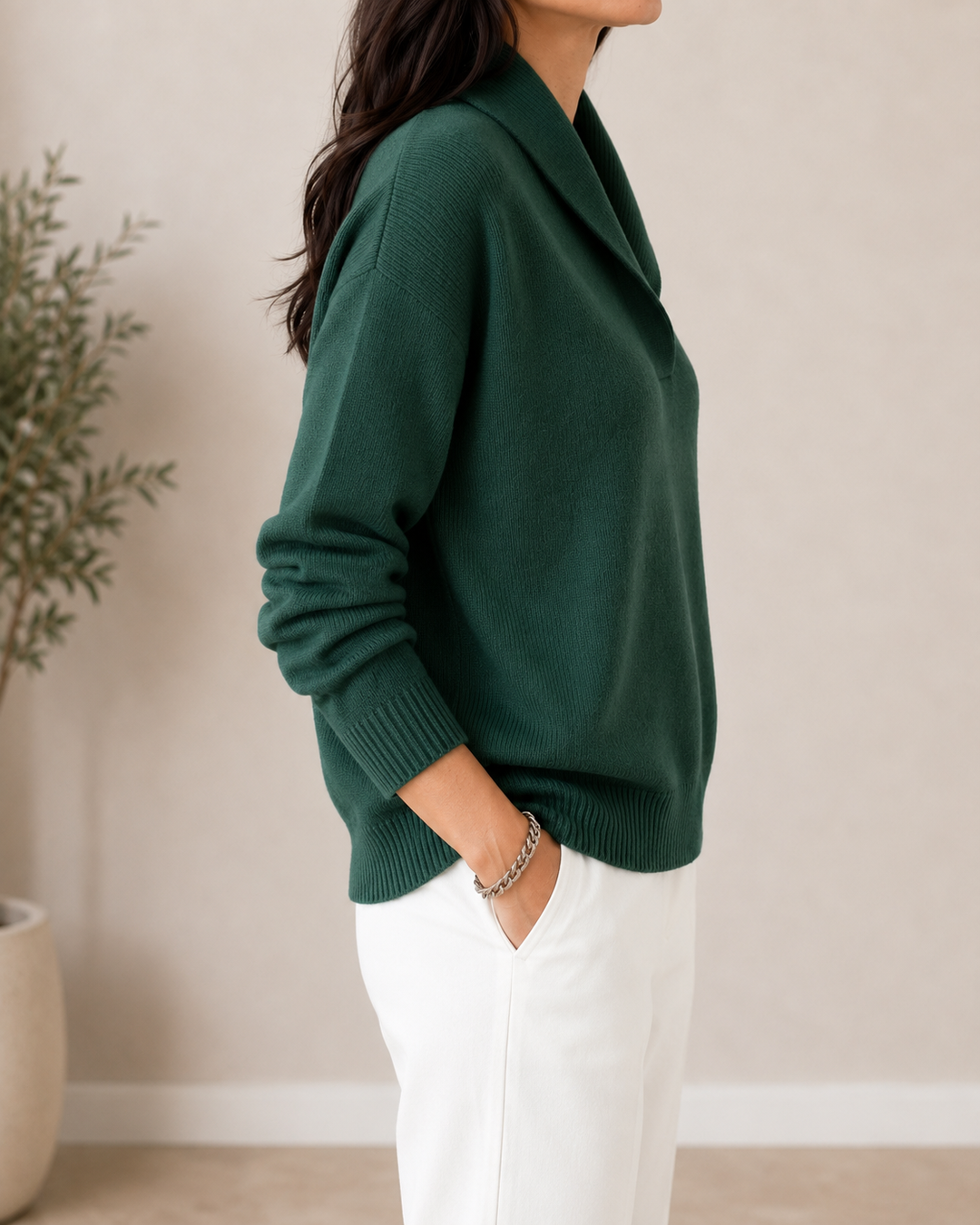 Ymke | Jersey de punto fino con cuello chal