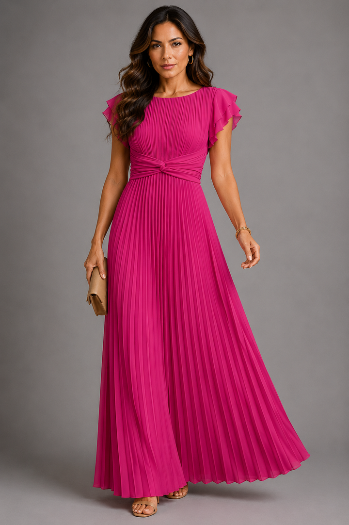 Sofie | Robe longue plissée avec accent à la taille