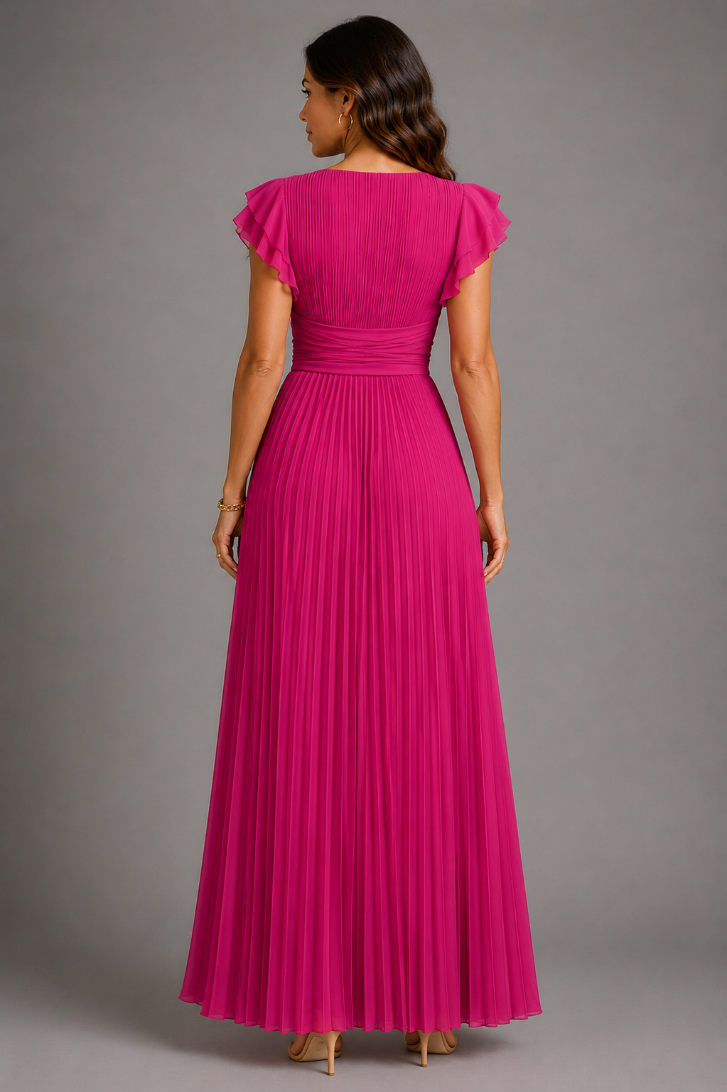 Sofie | Robe longue plissée avec accent à la taille