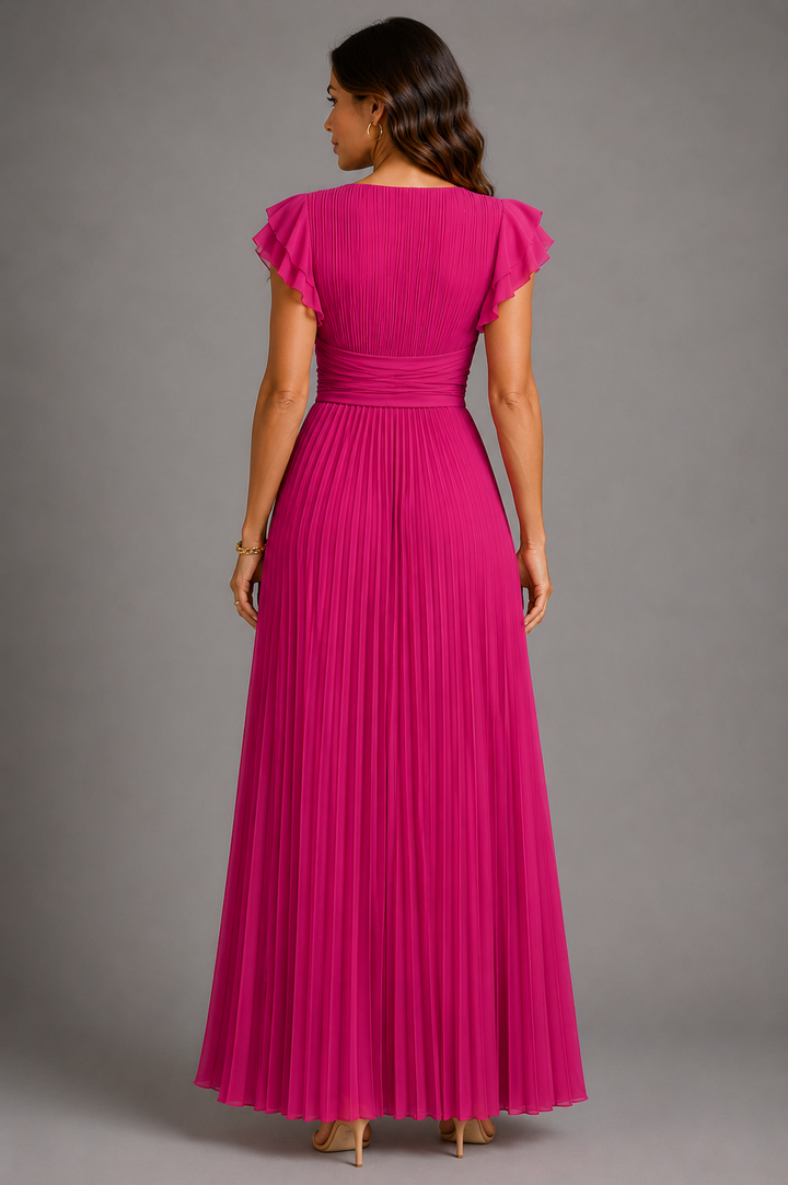 Sofie | Robe longue plissée avec accent à la taille