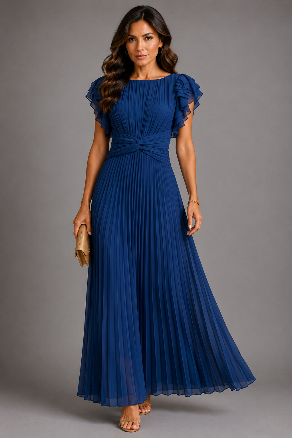 Sofie | Robe longue plissée avec accent à la taille