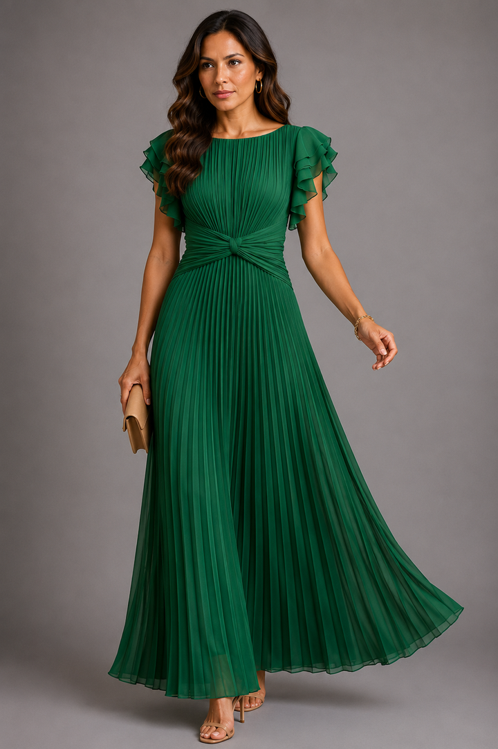 Sofie | Robe longue plissée avec accent à la taille