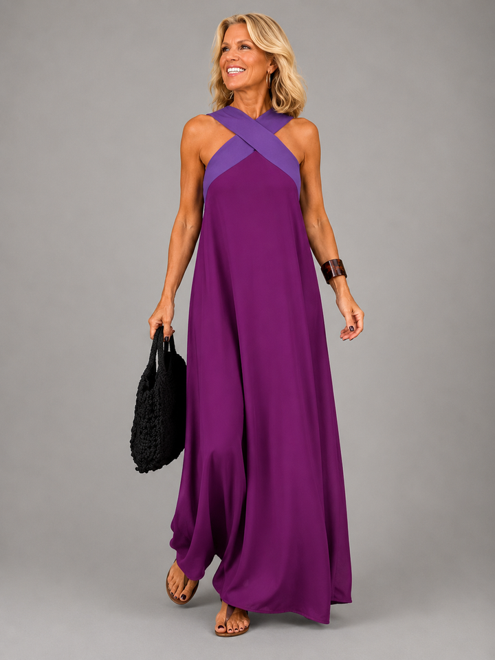 Eline | Robe longue portefeuille fluide