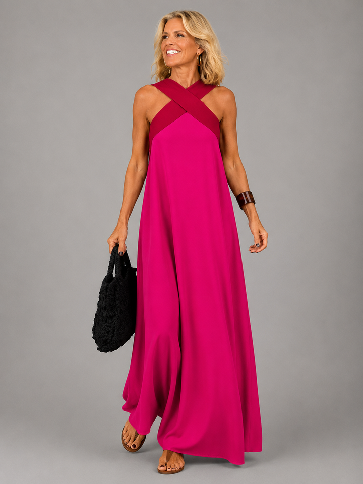 Eline | Robe longue portefeuille fluide