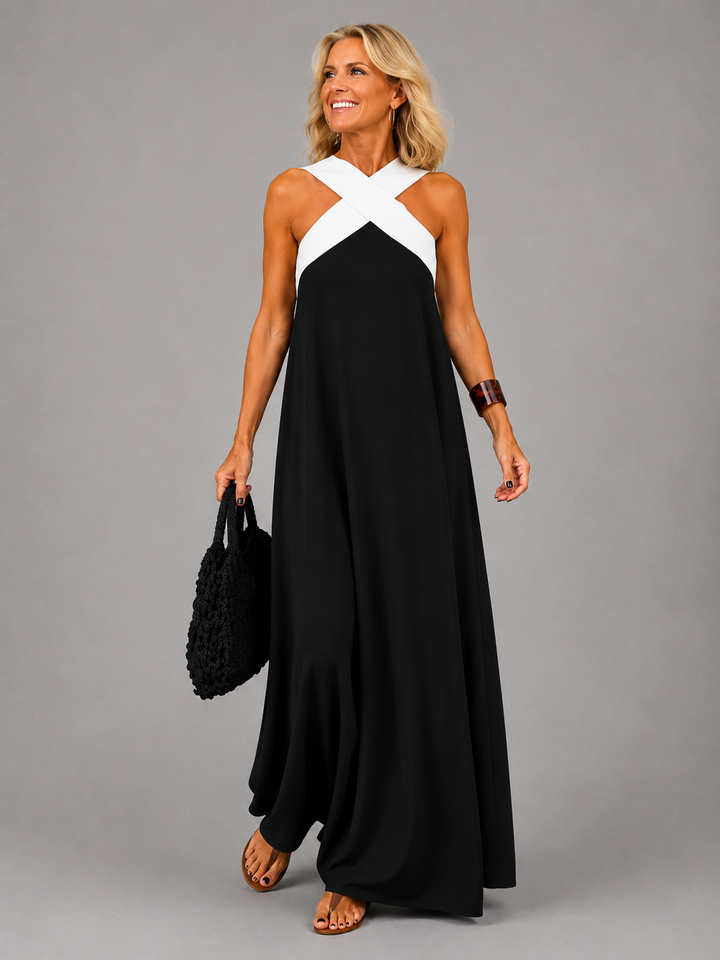 Eline | Robe longue portefeuille fluide