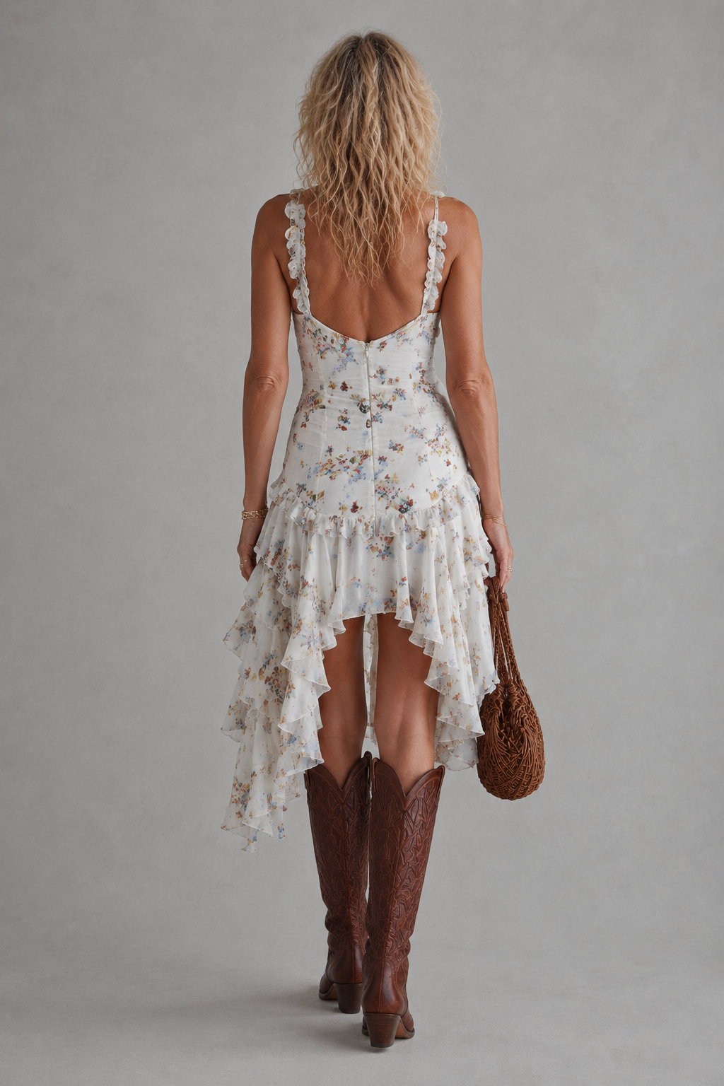 Amber | Asymmetrisches Blumen-Midikleid