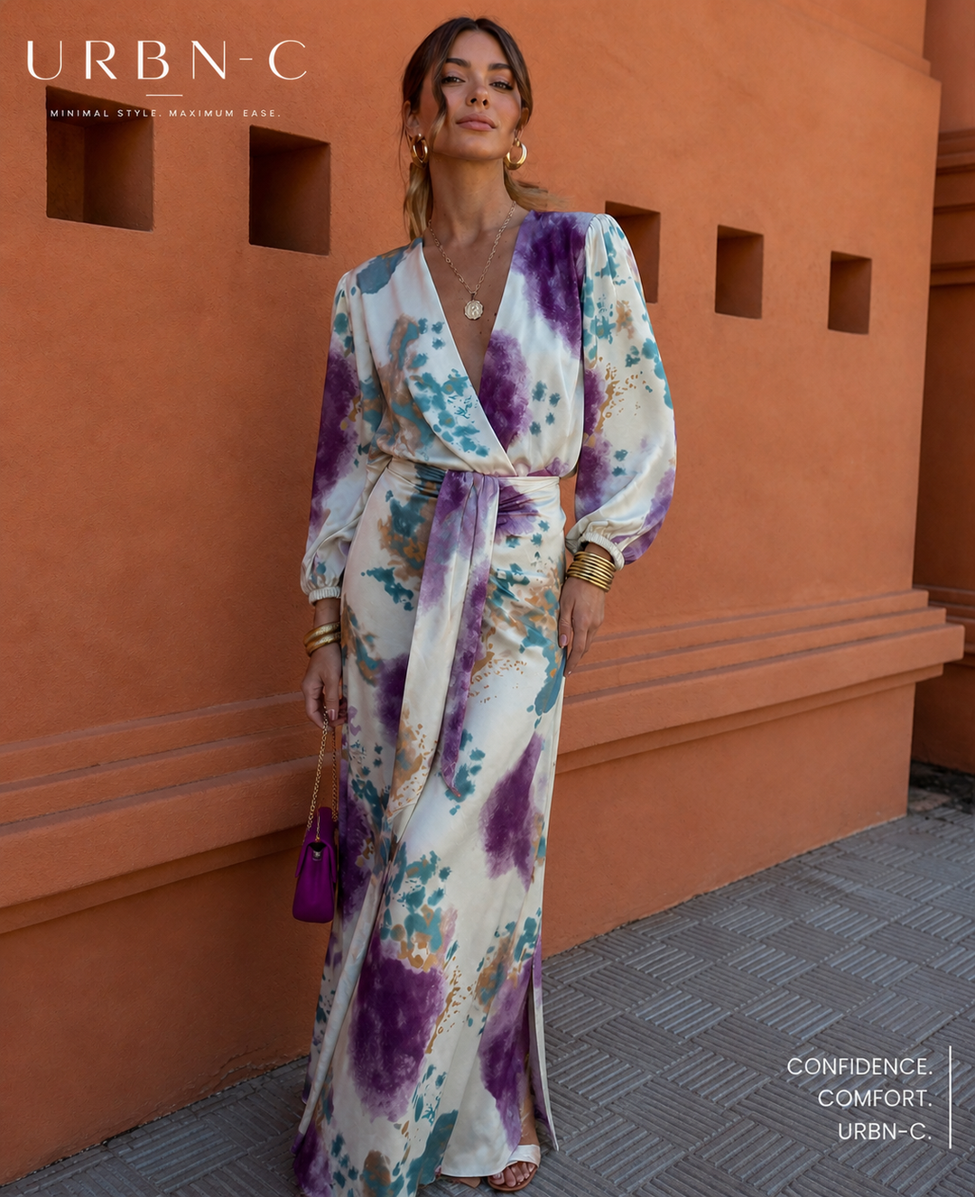 Olga | Conjunto de dos piezas de satén con estampado tie-dye