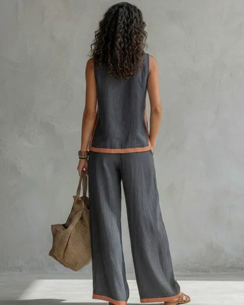 Alida | Two-Piece Set with Contrasting Piping