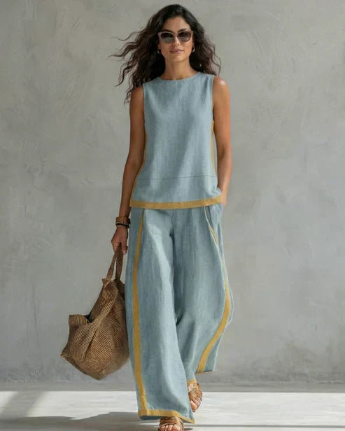 Alida | Two-Piece Set with Contrasting Piping