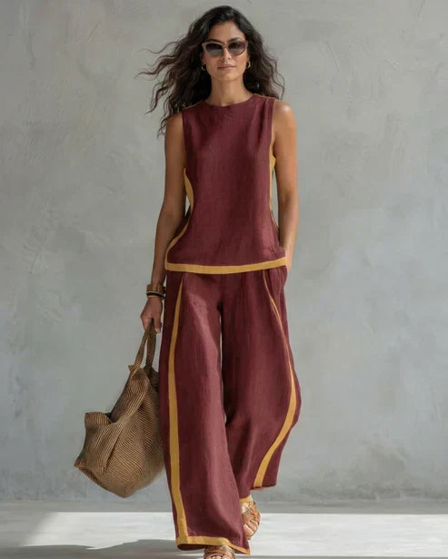 Alida | Two-Piece Set with Contrasting Piping