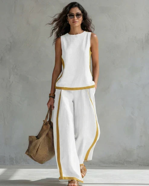 Alida | Two-Piece Set with Contrasting Piping