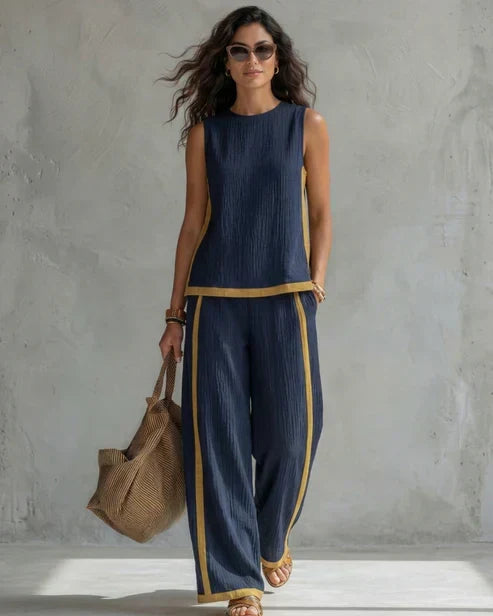 Alida | Two-Piece Set with Contrasting Piping