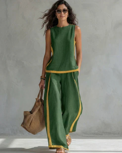 Alida | Two-Piece Set with Contrasting Piping