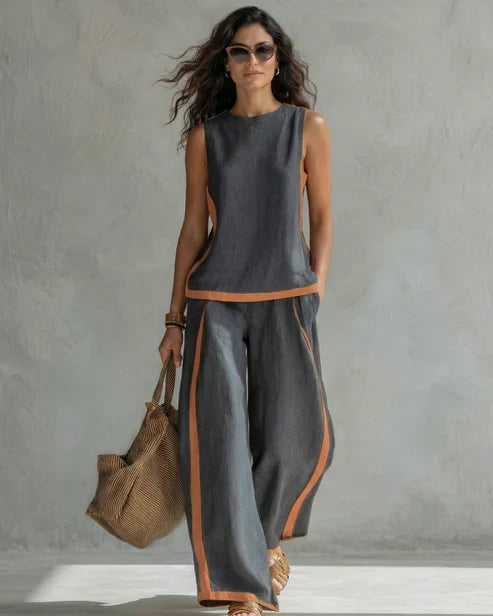 Alida | Two-Piece Set with Contrasting Piping