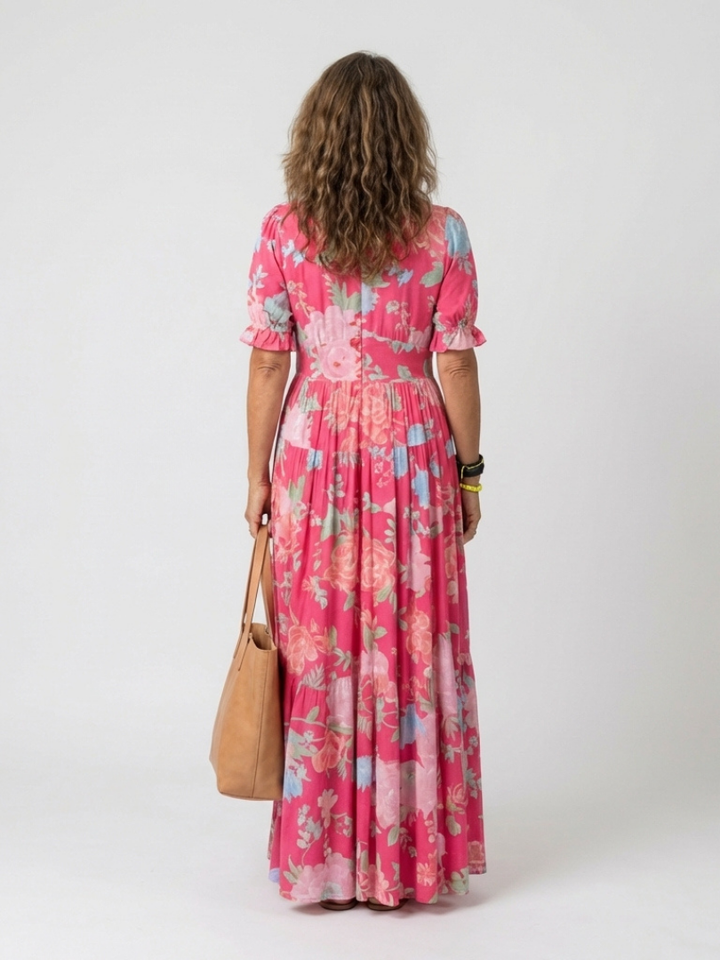 Klaasje | Robe midi fleurie romantique