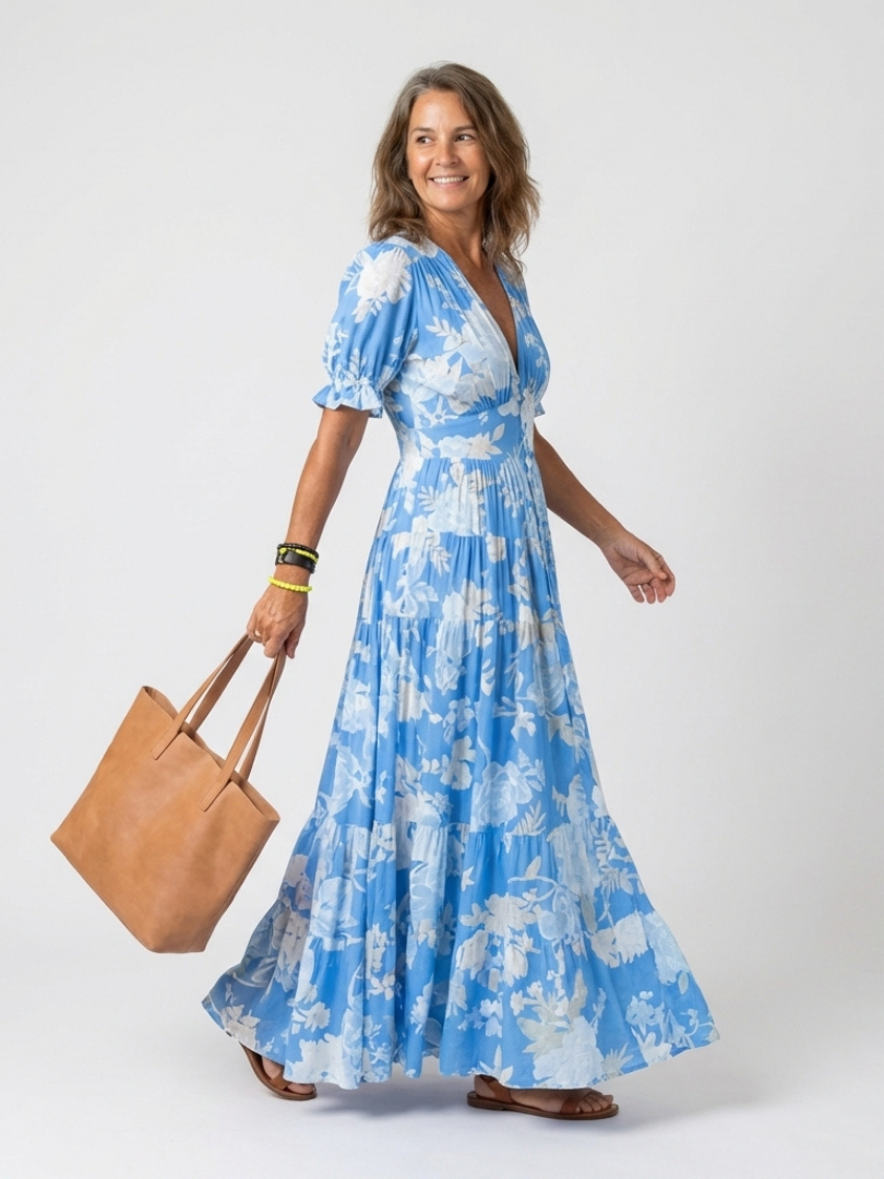 Klaasje | Robe midi fleurie romantique