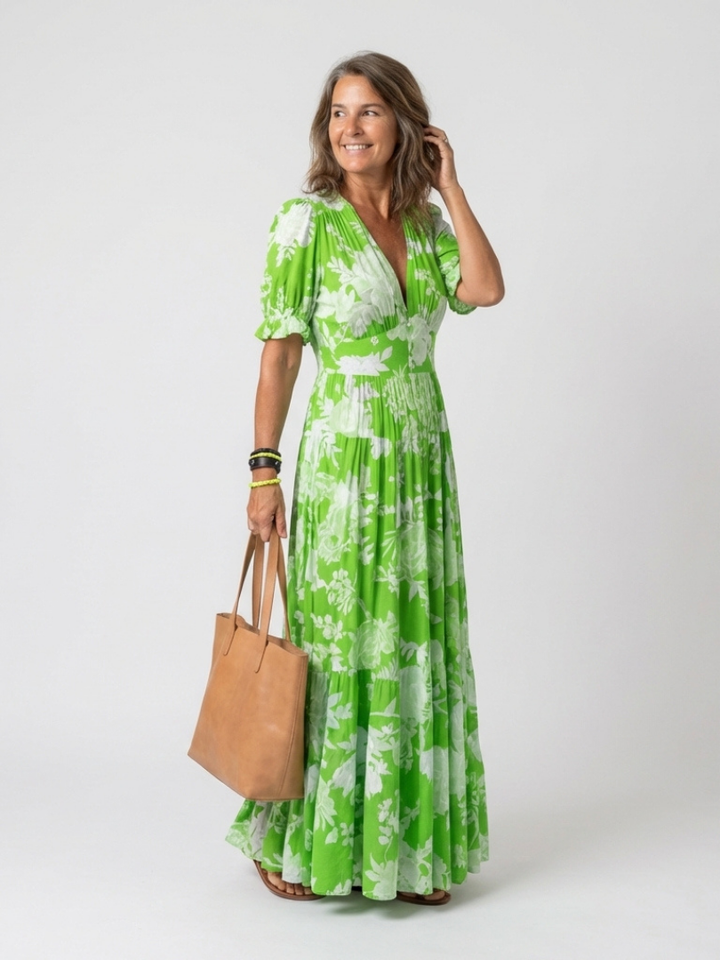 Klaasje | Robe midi fleurie romantique